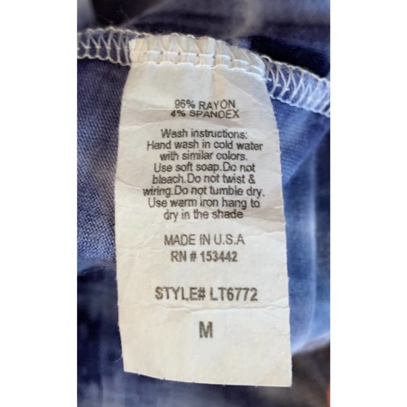 EUC, Whisper Women's Scoop Neck Sz Medium Tie Dye Stretch Long Sleeve Crop Top - Picture 8 of 9